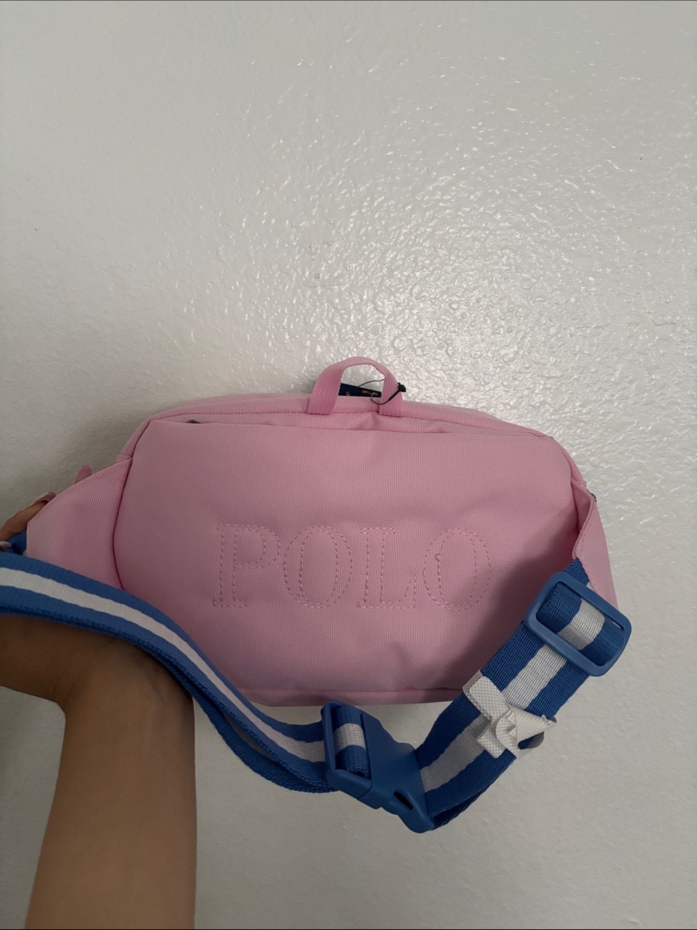 Ralph Lauren Light Pink Polo Pony Waist Bag with Blue Accents - Picture 5 of 5